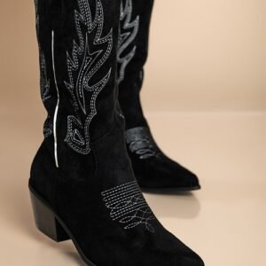 boots with decorative details, black