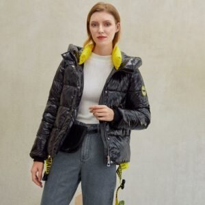 short women winter coat parkas warm hooded shiny jacket coat ladies
