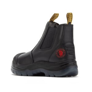 rockrooster bakken black 6 inch pull on leather work boots ak227