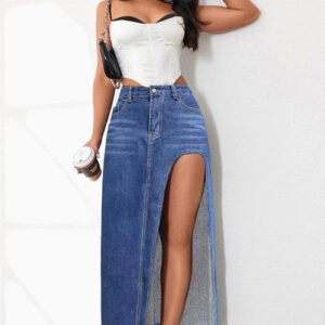 women fashion denim skirt