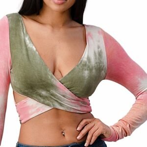 tie dye wrap crop top