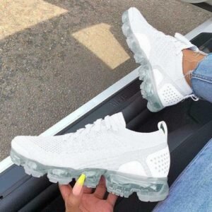 women's flying woven breathable casual sneakers white