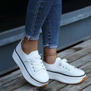summer woman vulcanize shoes knitted breathable sneakers
