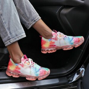 fashion mesh cozy running sport shoes women lace up sneakers