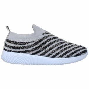 sobeyo women's sneakers running shoes rhinestone strips accent gray
