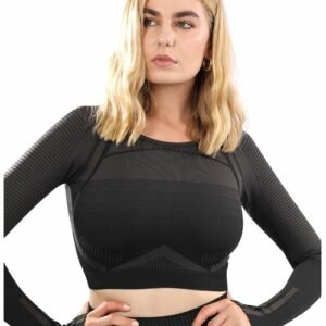 decata seamless sports top black & brown