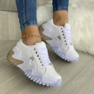 breathable vulcanized women shoes casual platform sneakers
