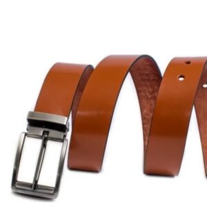 brown solid formal belts silver buckle