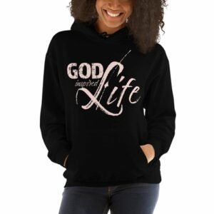 womens hoodie pullover sweatshirt god inspired life / pink