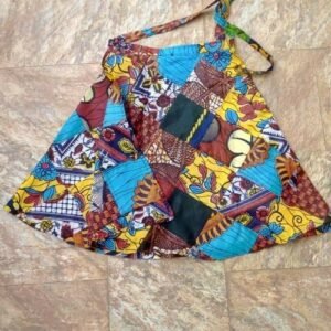 african vintage kitenge wrap mini skirt
