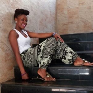 black & white animal capris and pants / african trouser
