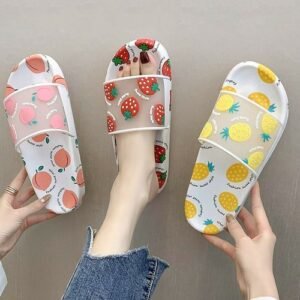 summer slippers women shoes cartoon fruit strawberry pineapple peach